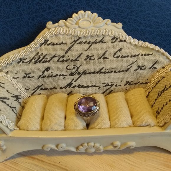 Genuine Amethyst Silver Ring - Picture 2 of 7